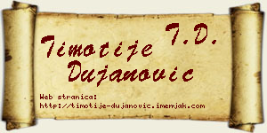 Timotije Dujanović vizit kartica